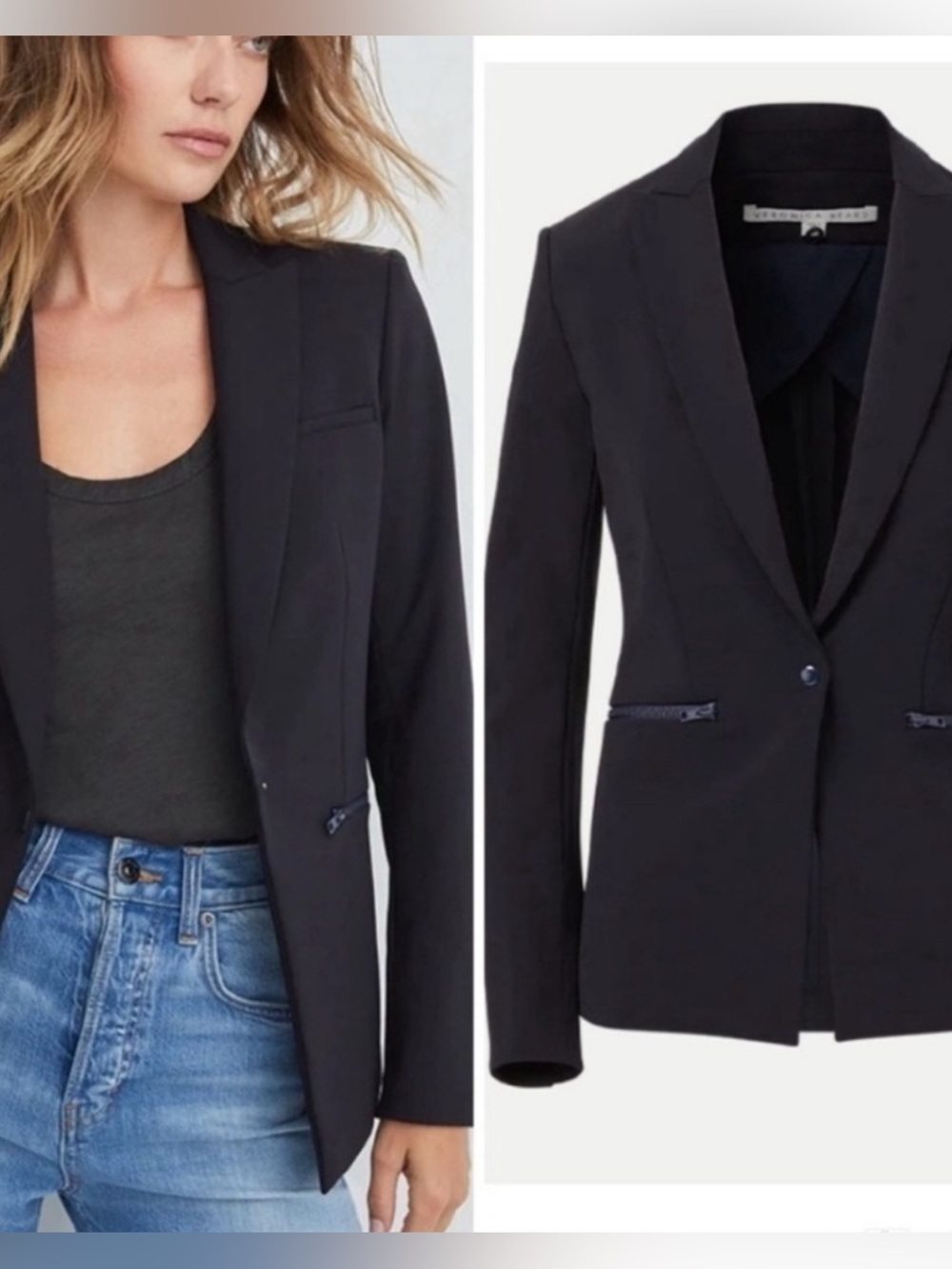 Veronica Beard Iconic Scuba Dickey Jacket Navy